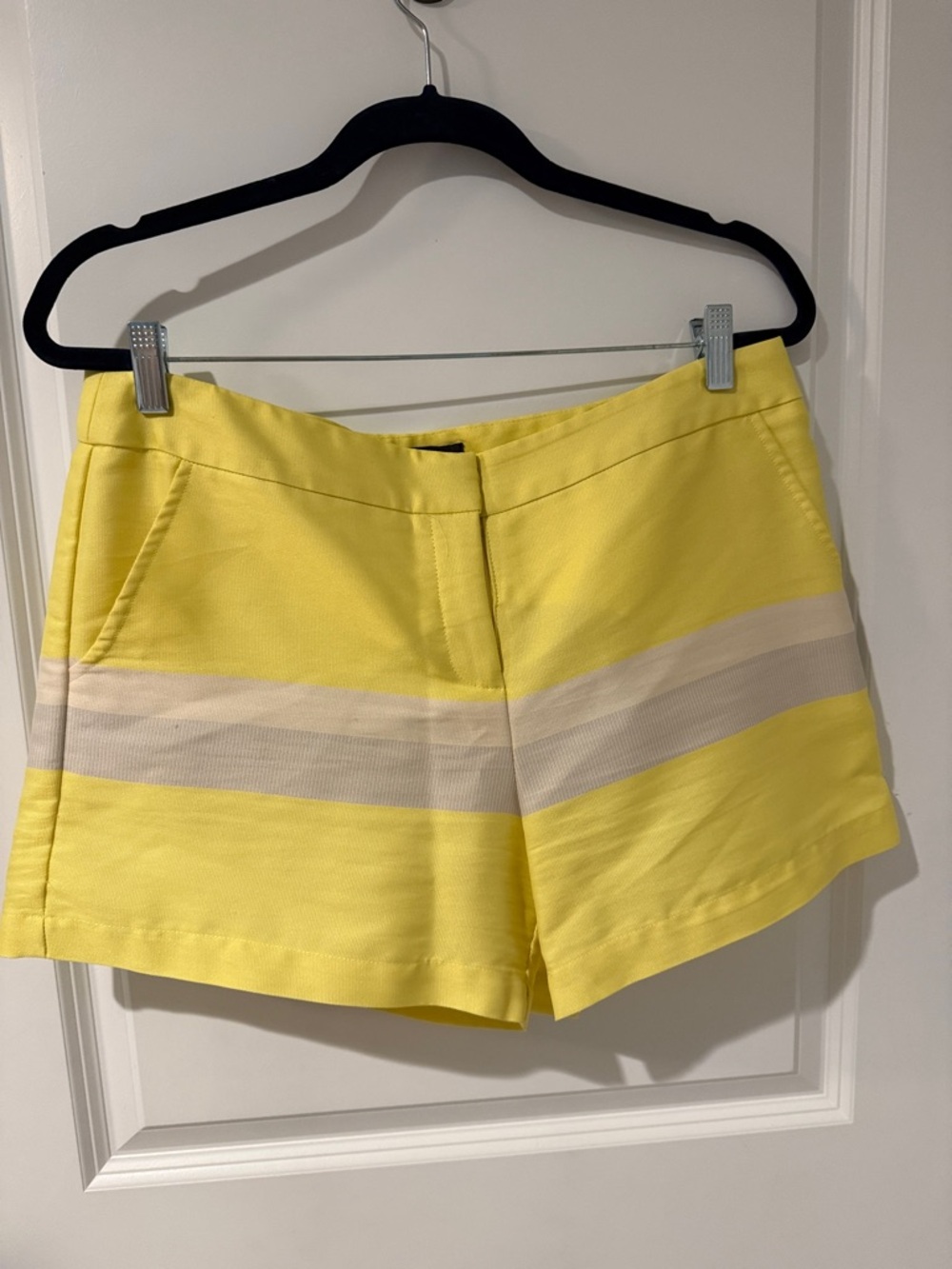 Waverly Yellow Striped Women's Bermuda Shorts